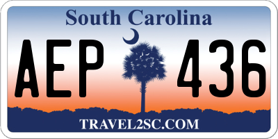 SC license plate AEP436