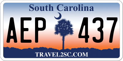 SC license plate AEP437