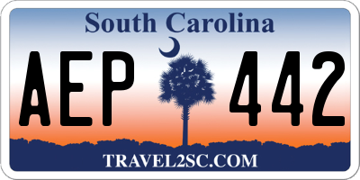 SC license plate AEP442