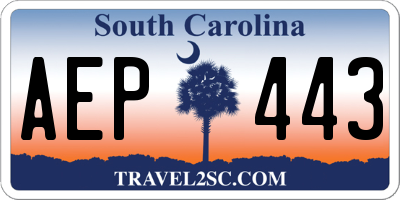 SC license plate AEP443