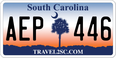 SC license plate AEP446