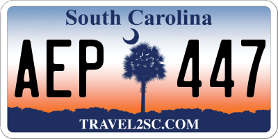 SC license plate AEP447