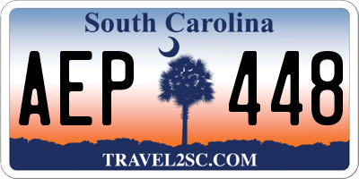 SC license plate AEP448