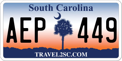 SC license plate AEP449