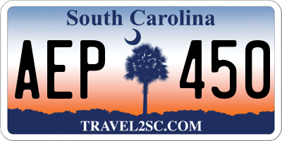 SC license plate AEP450