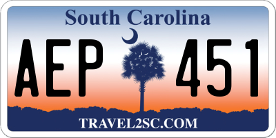 SC license plate AEP451