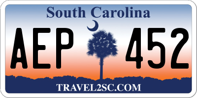 SC license plate AEP452