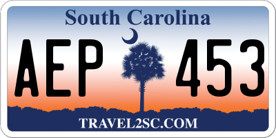SC license plate AEP453