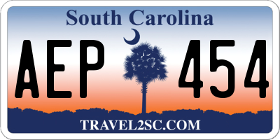 SC license plate AEP454