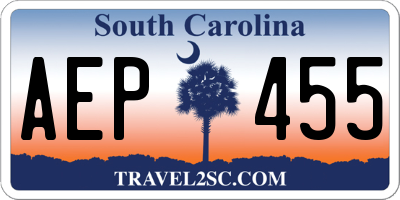 SC license plate AEP455