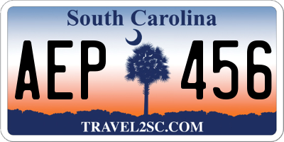 SC license plate AEP456
