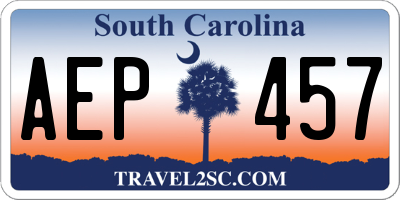 SC license plate AEP457