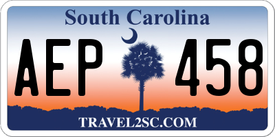 SC license plate AEP458
