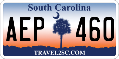 SC license plate AEP460