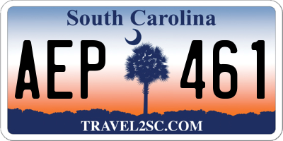 SC license plate AEP461
