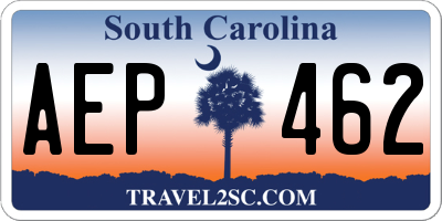 SC license plate AEP462