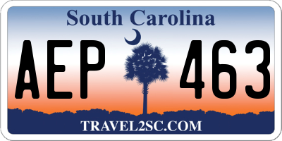 SC license plate AEP463