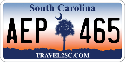 SC license plate AEP465
