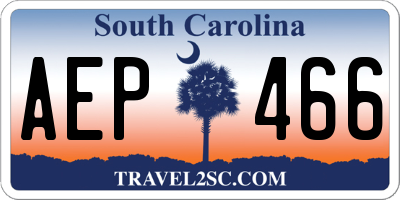 SC license plate AEP466