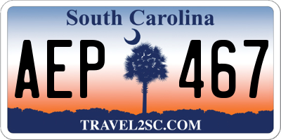 SC license plate AEP467
