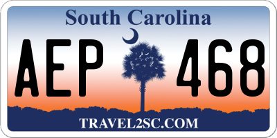 SC license plate AEP468
