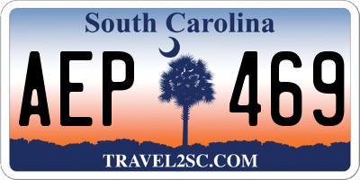 SC license plate AEP469