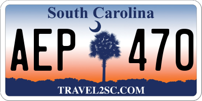 SC license plate AEP470