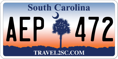 SC license plate AEP472
