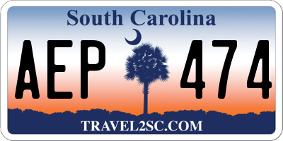 SC license plate AEP474