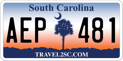 SC license plate AEP481