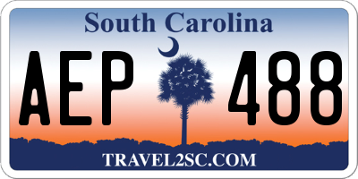 SC license plate AEP488