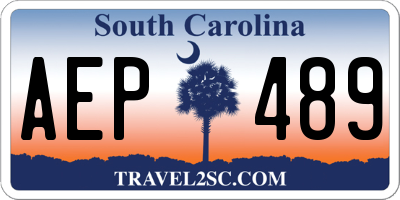 SC license plate AEP489