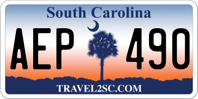 SC license plate AEP490