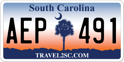 SC license plate AEP491