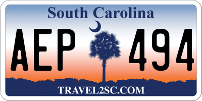 SC license plate AEP494