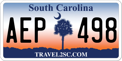 SC license plate AEP498
