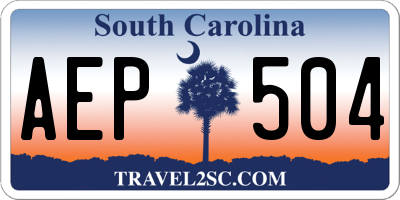 SC license plate AEP504