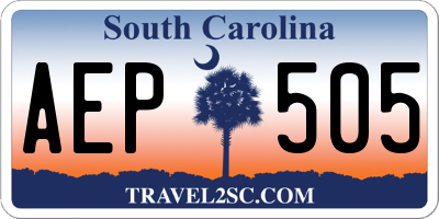 SC license plate AEP505