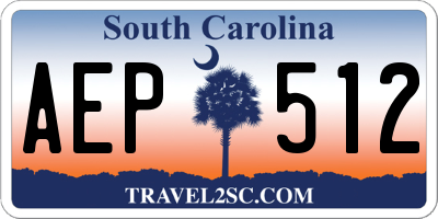 SC license plate AEP512