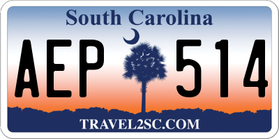 SC license plate AEP514