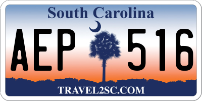 SC license plate AEP516
