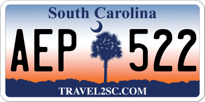 SC license plate AEP522