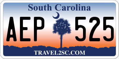 SC license plate AEP525
