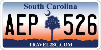 SC license plate AEP526