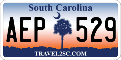 SC license plate AEP529
