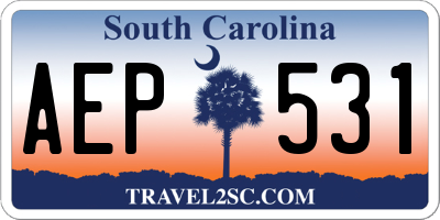 SC license plate AEP531