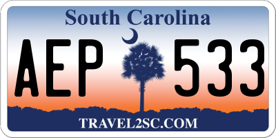 SC license plate AEP533