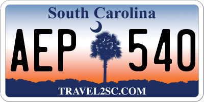 SC license plate AEP540