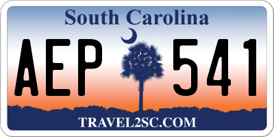 SC license plate AEP541