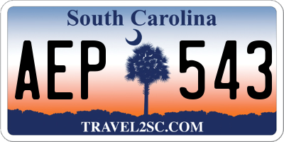 SC license plate AEP543